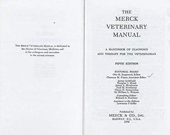 Hardcover The Merck Veterinary Manual Fifth Edition: A Handbook of Diagnosis and Therapy for the Veterinarian Book