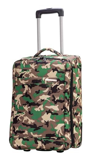 Valise à roulettes souple A1 FASHION GOODS Brex camouflage vert taille S