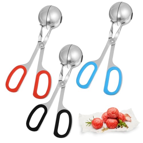 MAGICLULU 3pièces Set De Pinces à Boulettes De Viande Acier Inoxydable Moule Antiadhésif Polyvalent Pour Cuisine Fabrication Facile De Boulettes Biscuits Et Glaces Et Pratique