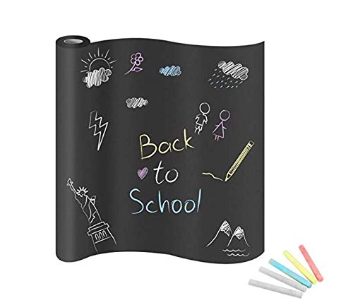 Lavagna Adesiva Autoadesiva - 45x200 Cm, Con 5 Gessetti, Rimovibile E Riutilizzabile - Foto 2