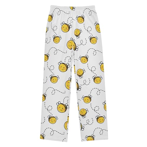 ZZXXB Lovely Bee Flying Boys Long Pants Soft Trousers Elastic Waist Kids Lounge Bottoms with Pockets S-XL - Main Image