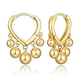 KesaPlan Sterling Silver Huggie Hoop Earrings for Women 14K Gold Plated Trendy Cubic Zirconia/Bead/B