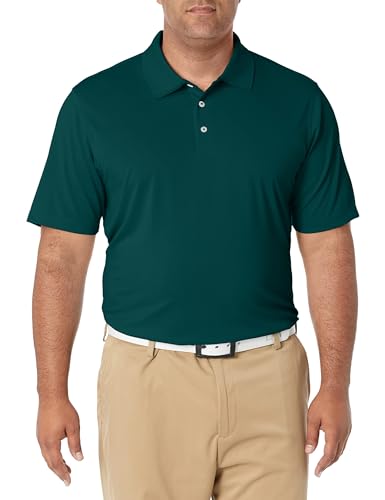Amazon Essentials Men's Golf Polo Shirt, Quick Dry, Short Sleeve, Dark Green, M