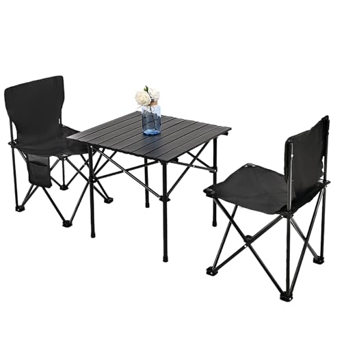 FXKS Folding Camping Table & 2 Chairs with Carry Bag