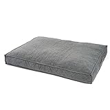 JAMAXX Premium Hundekissen Orthopädische Füllung, Waschbar Bezug aus Edlem Chinelle Stoff, Weiche Kompakte Füllung mit Visco Schaumstoff-Flocken Memory, PDB1003 (L) 120x90, Silver-Grey