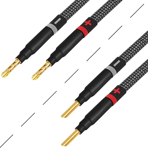 Cables de puente de altavoz HiFi en cobre OFC ultra puro y tweed 4