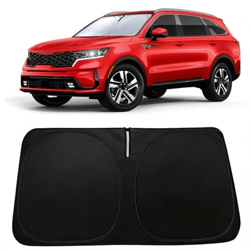 Image of Windshield Sun Shade Fit for Kia Sorento 2021-2026 | Car Front Window Sunshade with 240T Sun Visor Protector Blocks UV Rays Heat Sun Shield Accessories