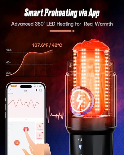 Image of EINSEO Male Masturbator Sex Toys for Men with 3 Replaceable Signature Sleeves, AI & APP Control Pocket Pussy, 5-Speed Thrusting Male Stroker, 360 Real Warm Heating & Brushless Motor Fetish Jewelry