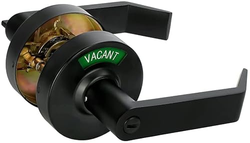 Mutex Extra Large Bathroom Privacy Lever Lock With Large Inuse Or Vacant Indicator For Men Women Restroom, Ansi Grade2 Commercial Grade, Perfect For Professional Office Buildings, Matte Black #TOP10