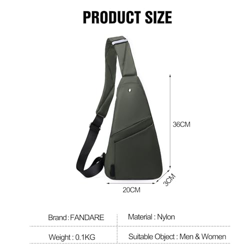 Lightweight Sling Bag Men Chest Pack with Reflective Strips Women Versatile Motorcycle Crossbody Bags Cover Shoulder Carry Body Wallet for Hiking Running Outdoor Travel Daypacks Green3