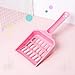 Myuiao Pink Cat Litter Scoop,Tray with Handle Compact Solid Color Cat Litter Sifter Coffee One Size for Tofu Cat Litter and Clay Litter, Durable ABS Plastic Litter Scoop