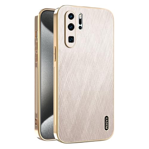 Kainevy Funda para Huawei P30 Pro Magnética Antigolpes Rígida Negro Cuero Carcasa, Compatible con Carga Inalámbrica, Mate Elegante Antiarañazos Protectora Case Delgada (Oro)