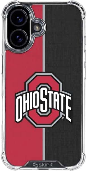 Skinit Clear Phone Case Compatible with iPhone 17 - Officially Licensed Ohio State University OSU Buckeyes Split Design
