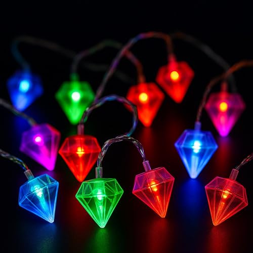 Image of MPROW Diamond Crystal LED String Lights - Multi-Color Decorative Fairy Lights for Home Decoration, Bedroom, Diwali, Christmas, & Parties - 20 LED Decorative Lights (Smart Lighting, Brilliant Living)