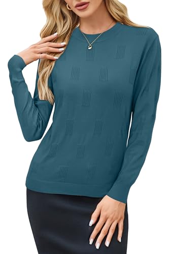 Image of Arach&Cloz Women's Soft Knit Sweater Fall Dressy Casual Pullover Tops