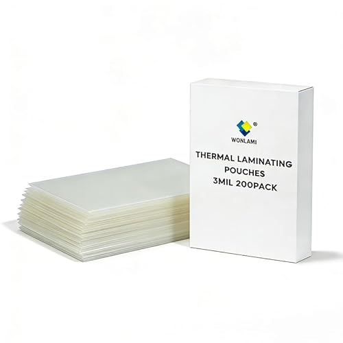 Thermal Laminating Pouches, 200 Count, Clear, 3 mil., Ideal Office or School Supplies, Fits Letter Sized Paper (9in*11.5in)