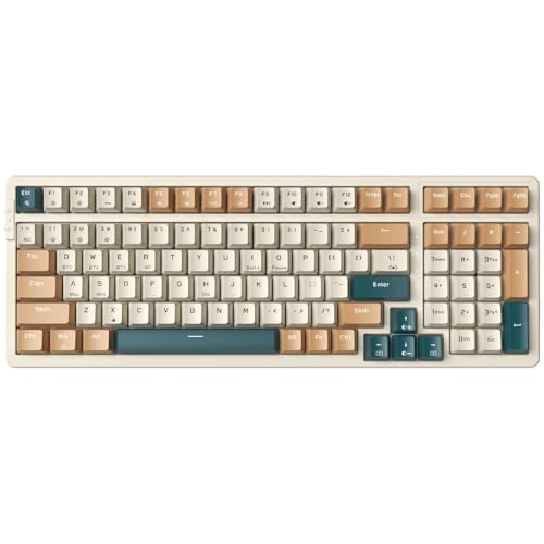 Qisan Wireless/Wired Mechanical Keyboard, Triple Mode 2.4G/USB-C/BT Wireless Gaming Keyboard, 100...