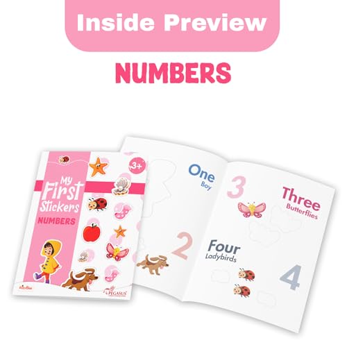 Image of Pegasus My First Stickers Activity Book Set for Kids Age 3+ | 6 Early Learning Themes - Alphabet, Numbers, Animals & Birds, Colours & Shapes, Things That Move, Fruits & Vegetables