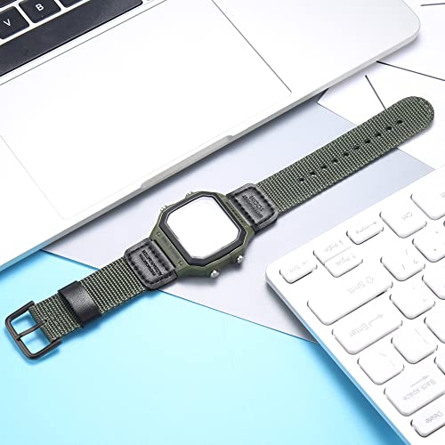 MCXGL 18mm Nylon strap Compatible with Casio Men's AE1200WH AE-1000 SGW-300H/400 W-735 PRG270 Leather Replacement Watch band