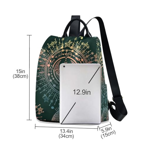 Image of ALAZA Moon & Star Alchemy Magical Backpack Purse for Women Anti Theft Fashion Back Pack Shoulder Bag
