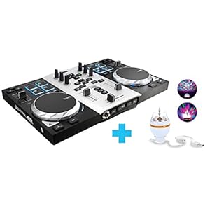 Hercules 4780871 DJ Control Air S Series Party Pack (2-Deck DJ Controller, Air Control, 8 pads, geïntegreerde geluidskaart LED Party Light USB, DJUCED 18°, PC / Mac)