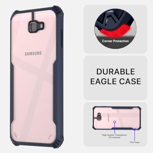 Image of Pikkme Ultra Hybrid Back Cover for Samsung Galaxy J7 Prime | Raised Edges |Crystal Clear Transparent | Full Camera Protection Bumper Case (Blue)