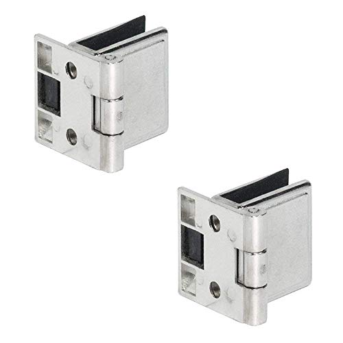 Gedotec Glas-Türscharnier Schrank-Tür Banda Porta Vetro per Vetrine - H5250 | Acciaio Nichelato | Mobili con Innenanschlag & Legno|Angolo Apertura 170° | 1 Paio - Möbel-scharnier di