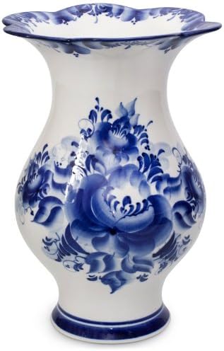 Blue and White Porcelain Vase - Decorative Vase - Flower Vase Gzhel Porcelain
