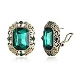 EVER FAITH Pendientes de estrás estilo victoriano vintage cuadrado de cristal art deco gótico joyas pendientes para mujer, Mittel, Cristal, Sin piedra preciosa