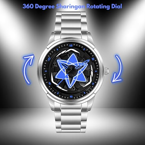 Image of Branded Men's Sport Quartz Watch Ninja Wheel Dial 360 Rotating Casual Fashion Stainless Steel Alloy Mens & Boy's Luxury Metal Gift Creative Watch