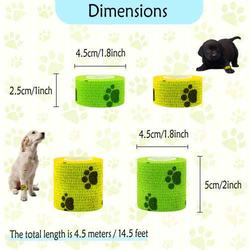 Zelfklevende zwachtel 8 rollen, zelfklevende zwachtel voor huisdieren, elastische samenhangende zwachtel, fixatiezwachtel voor hond, paard, huisdier, pols, knokkel, vinger - Afbeelding 7