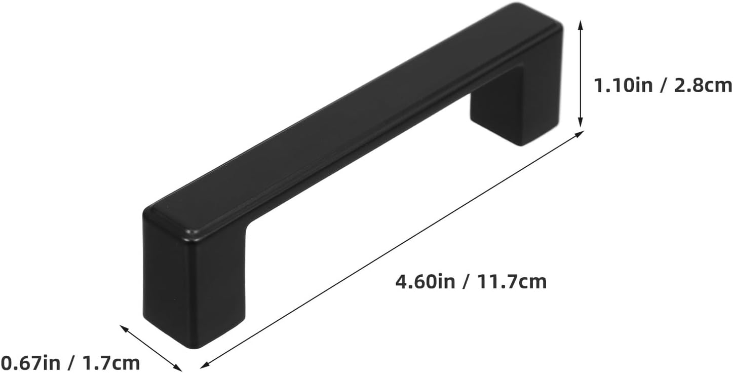 Zinc Alloy Cabinet Handles Matte Dark Contemporary Drawer Pulls for Kitchen Bathroom and Dresser Drawers Square Cabinet Door Pulls Compatible with Wardrobe