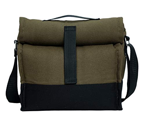 Marine Pearl Bacteria-Free Organic Cotton Canvas Thermal Lunch Tiffin Food Bag With Bottle Spoon Folk Holder/Separate Pocket For Sauces And Spices For