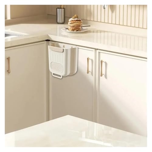 Basurero plegable colgante grande blanco para cocina miniatura 5
