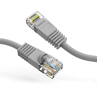 FireFold Cat 5e Ethernet Patch Cable 25ft Gray with Gold Plated RJ45 Connectors 350 MHz High Performance Patch Cord 4 UTP 24 AWG Stranded Copper Pure Conductors with PVC Jacket