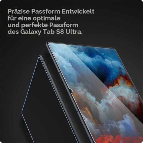 Spigen Glas.tR EZ Fit Schutzfolie kompatibel mit Samsung Galaxy Tab S8 Ultra, 14.6 Zoll, Schablone für Installation, Kristallklar… – Ansicht 4