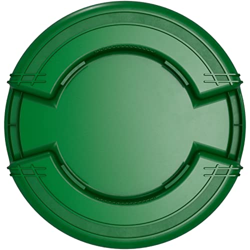 Image of SPARTA Bronco 32 Gallon Trash Can, Thick Polyethylene Bin, NSF Certified Waste Container with Top Handles, Bottom Handholds, Reinforced Base and Stackable, LLDPE, 32 Gallon, Green (Pack of 4)
