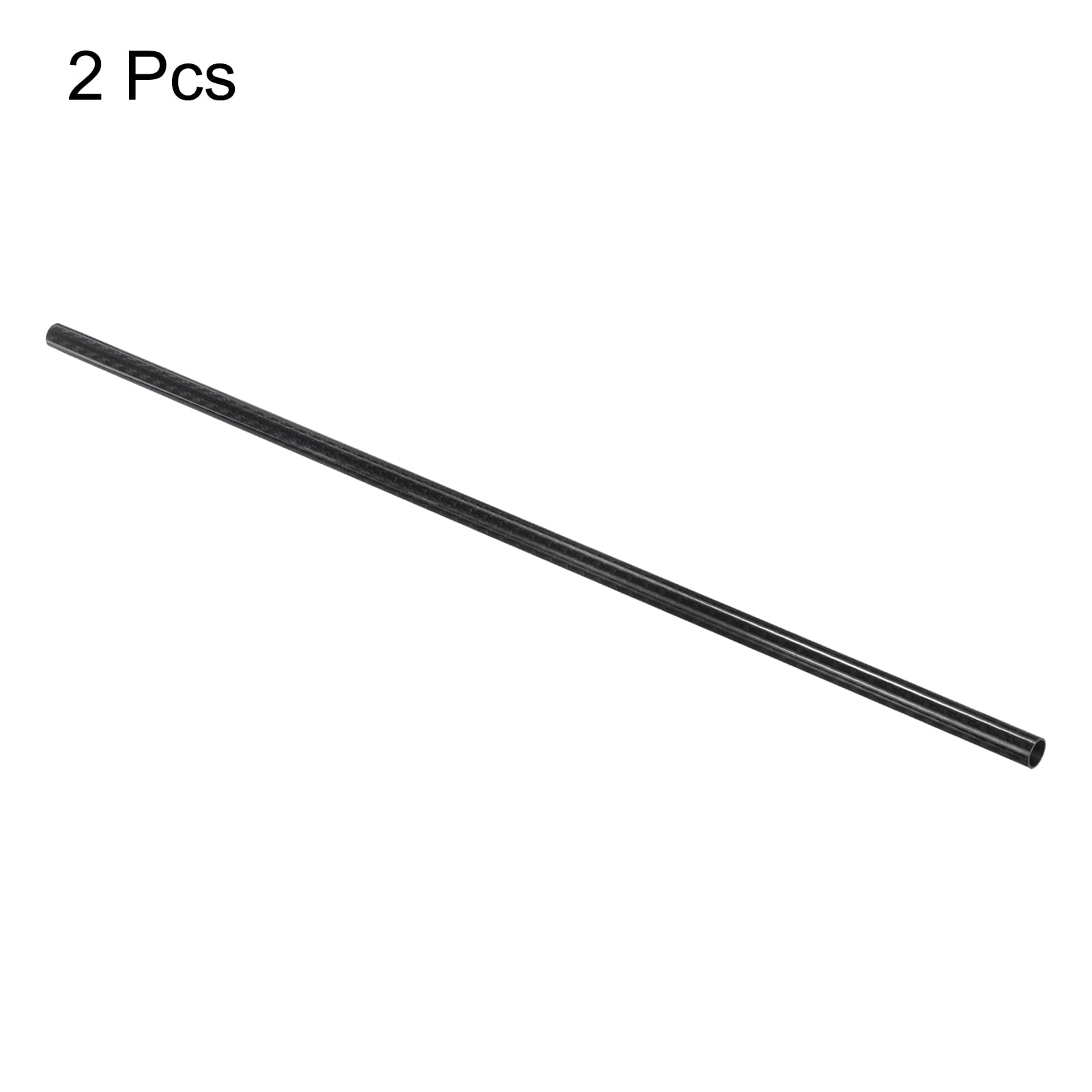 QUARKZMAN 2 Stück Kohlefaserrohr 10 x 12 x 500mm glänzende Oberfläche Stab 3K gewickeltes reines Kohlefaser-Rundrohr für RC-Flugzeug Multicopter