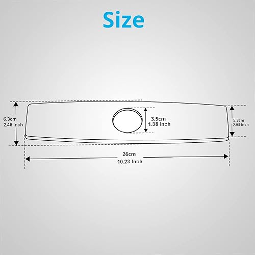 Miniatura 4 de Wovier Placa para grifo, placa de cubierta de orificio de fregadero de níquel cepillado, placa rectangular de 10 pulgadas de acero inoxidable 304