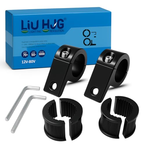 Image of LIU HJG Fog Light Clamp Kit with Rubber Insert - Adjustable Bracket Universal for Motorcycle, Car, Jeep, SUV & Off-Road Vehicles | Durable Aluminum (Pack of 1 Set)