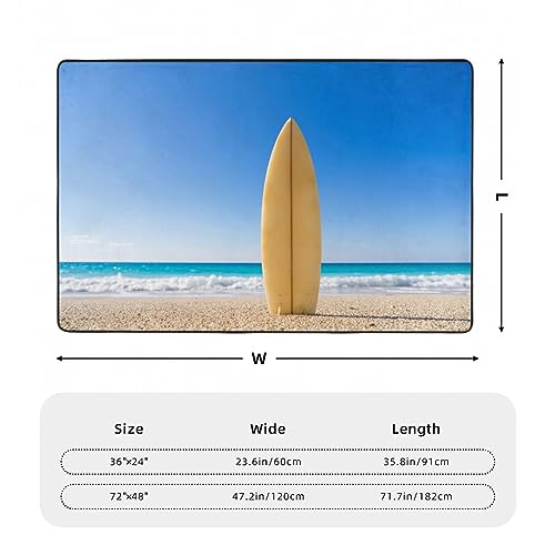 Tapis de plage antidérapant en flanelle imprimé surf lavable maison - 4