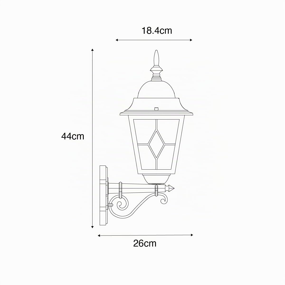 Qazqa Clásico/Antiguo Farol de pared exterior vintage oro antiguo - Antigua Up Aluminio/Vidrio Cuadrada Adecuado para LED Max. 1 x 15 Watt