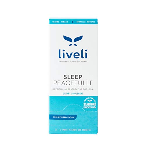 Sleep Aid Supplement with Melatonin, Chamomile, Ashwagandha, Valerian Root, GABA and Lemon Balm | Promote Blissful Sleep | Wake Up Refreshed | Sleep Peacefulli by Liveli - 50 Tablets Sleep Aid Supplement with Melatonin, Chamomile, Ashwagandha, Valerian Root, GABA and Lemon Balm | Promote Blissful Sleep | Wake Up Refreshed | Sleep Peacefulli by Liveli - 50 Tablets