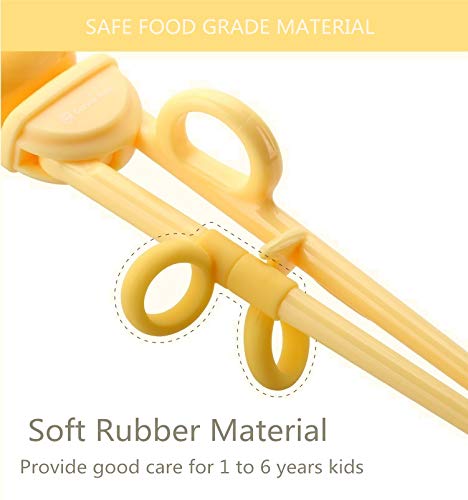 Training Chopsticks for Kids and Beginners - 1 Pair Chopstick with Attachable Learning Chopstick Helper - Right Handed Only