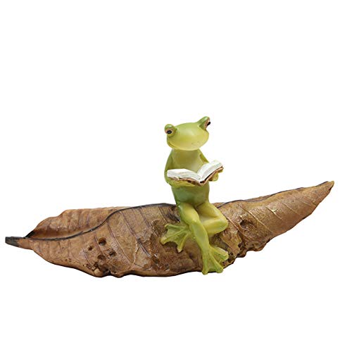 OMEM アクアリウム オーナメント 水槽の造園装飾 かわいい小さなカエルの飾り (葉のカエル)