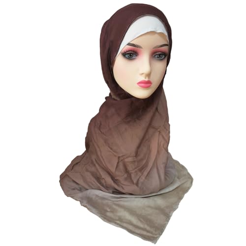 Premium Viscose Hijab Head Scarf with Model Undercap for Muslim Women Lightweight Ombre Gradient Color Hair Wraps Hijabs2