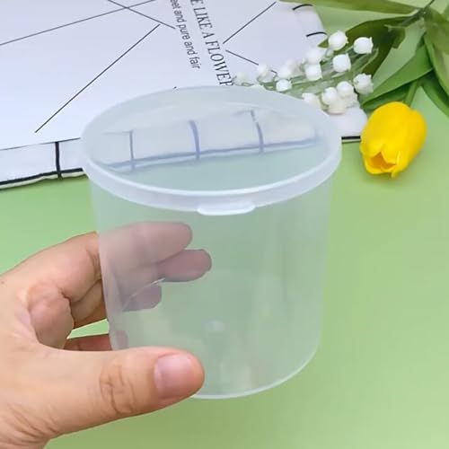 Image of 6 Pcs Clear Plastic Round Storage Jars (8.45 oz), D3.03 x H3.03 Inch Bead Storage Containers, Empty Round Transparent Plastic Bead Box for Small Items, Crafts, Jewelry, Hardware