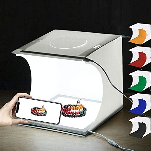 Cikiki Estudio LED plegable portátil, mini caja de equipo fotográfico pequeño con luz de fotografía,