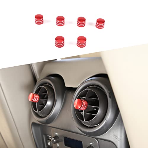 DIYUCAR Para Hummer H2 2003-2007 Tablero de instrumentos de aleación de aluminio Aire acondicionado Salida de aire Barra de ajuste Cubierta decorativa Accesorios (Rojo)
