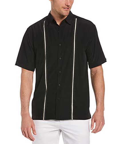 Cubavera Paneled Short Sleeve Shirt for Men, Classic Fit, Wrinkle Resistant, Casual Button-Down Shirt With Spread Collar